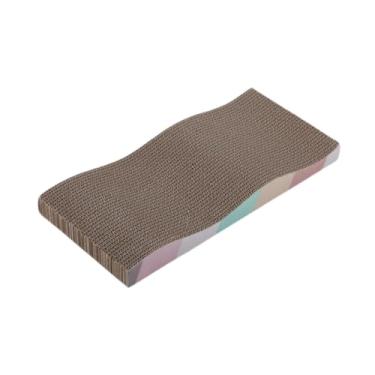 Imagem de Baoblaze Arranhador de papelão ondulado para gatos, reversível, multifuncional, para móveis, leve, 43x20 cm, com área de descanso