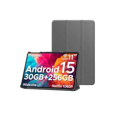 Imagem de Capa para tablet DOOGEE U11 Pro Android 15 de 11 polegadas, PC rígido e capa de poliuretano premium ultra leve e fina com suporte para U11 Pro, cinza