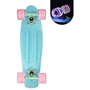 Imagem de Skate Cruiser para meninas com rodas iluminadas LED Cool Completed Skate 56 cm para crianças adolescentes iniciantes skate padrão com bolsa de transporte