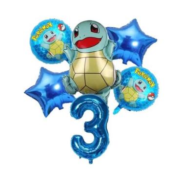 Imagem de Conjunto De Balões De Aniversário Pokémon Pikachu Squirtle Charmander 