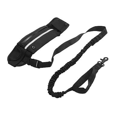 Imagem de Acouto Dog Running Leash Belt Saco de Mãos refletidas- Coloque Elástico da Trela para Aventuras Ao Ar Livre Com Bolso de Armazenamento (Preto)