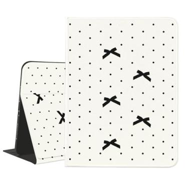 Imagem de AdorableWhimsy Capa com laço estético para iPad Air de 11 polegadas M2/M3 (2024/2025)/iPad Air 4/Air 5 de 11,9 polegadas com suporte para lápis, capa feminina de couro branco com vários ângulos
