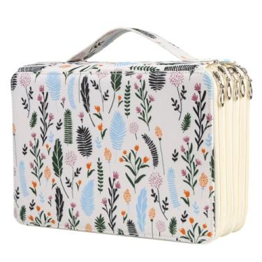 Imagem de Lbxgap Estojo organizador portátil colorido com 250 compartimentos com estampa para lápis de aquarela Prismacolor, lápis de cor Crayola, lápis Marco