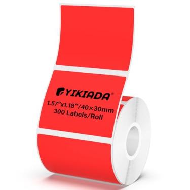 Imagem de YIKIADA Etiquetas térmicas vermelhas de vinil à prova d'água de 3 x 3 cm, adesivos autoadesivos para endereços, compatíveis com M110/M220, 300 peças