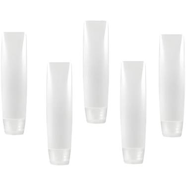 Imagem de Zenarao Garrafas de viagem, recipientes de viagem, acessórios de viagem recarregáveis à prova de vazamento para xampu, recipientes recarregáveis, recipientes de tubos de pasta de dente recarregáveis,