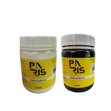 Imagem de Kit clássico Tinta Acrílica Artística Paris Premium Preto + Branco 250
