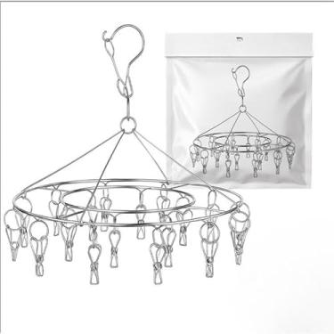 Imagem de Varal De 40 Clips Inox Prendedores Pratico E Retrátil Cabide Para Roupas Intimas Para Pequenas (28clips)