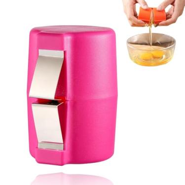 Imagem de Abridor de casca de ovo, ferramenta separadora de ovos para cozinha, ferramenta de rachadura de descascador de ovos inoxidável (rosa)
