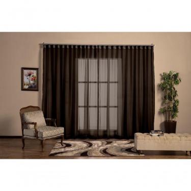 Imagem de Cortina Voil Tecido 2,80x2,30 Para Trilho Suíço marrom-escuro