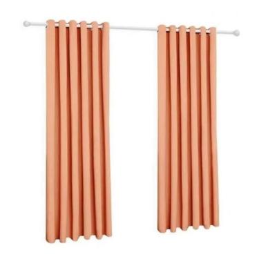 Imagem de Cortina De Microfibra 3,00X2,80 Salmão Ilhós Cromado - Confecções evan