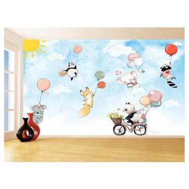 Imagem de Papel De Parede 3D Infantil Bichinos Floresta 3,5M Azs372 - Você Decor