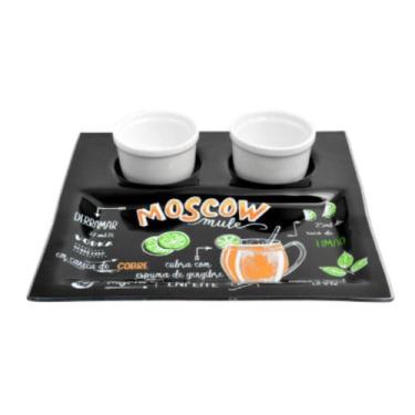 Imagem de Petisqueira Com 2 Molheiras Moscow Mule Potes Para Molho - Loja Coisar