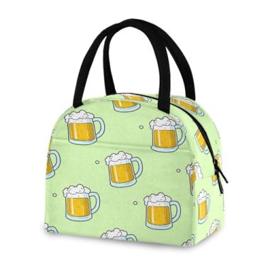 Imagem de Blueangle Lancheira isolada à prova de vazamento – Bolsa de almoço reutilizável com design de canecas de cerveja, recipiente compacto de alimentos para escritório, viagens e atividades ao ar livre (87