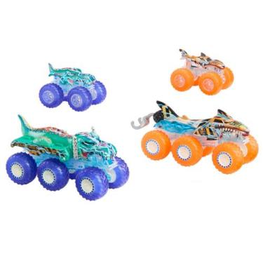 Imagem de Multipack c/ 2 Monster Trucks e 2 Big Rigs Power Smashers - Tiger Shar