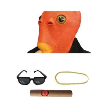 Imagem de Máscara De Monstro Cabeça De Peixe Verde, Fantasia Engraçada Para Hall