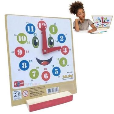 Imagem de Relógio Educativo Em Madeira Divertido Aprendendo As Horas - Jottplay 