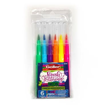 Imagem de Canetinha NEON Marca Texto Caneta Hidrográfica Caneta Escola - Goller