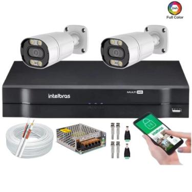 Imagem de Kit 2 Camera de Segurança Infravermelho Full Hd Colorida Dia Noite Dvr