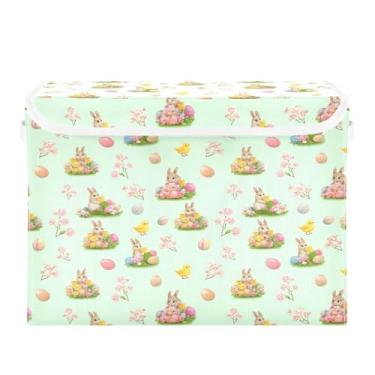 Imagem de SEHANY Cestas de armazenamento fofas de coelho de desenho animado com tampas, organizador de caixas de armazenamento de tecido para armário de roupas, cobertor de escritório, berçário, 42 x 32 x 30 cm