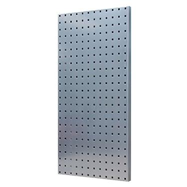 Imagem de Painel organizador de parede prata Pegboard, 50 x 30 cm - Prateleiras versáteis para sala de artesanato, garagem, cozinha, banheiro, escritório e varejo - ideal para armazenamento de joias