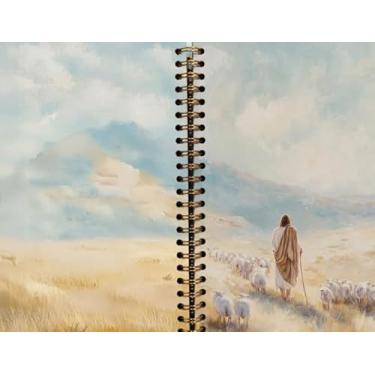 Imagem de Caderno Cristão – Presentes Cristãos de Jesus para Mulheres, Cadernos Bíblicos Inspiradores para Tomar Notas, Estudo da Bíblia, Oração e Notas da Igreja, Caderno Espiral A5 (Jesus-Bule e Branco)