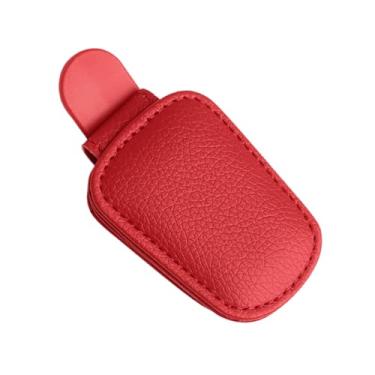 Imagem de Porta-Óculos de Sol para Carro Com Clips | Fivela Magnética Universal Em Couro Sintético | Porta-Óculos Para Visor,para Viagem Aniversário da Mãe do Pai Veículo Condução Tablier Teto