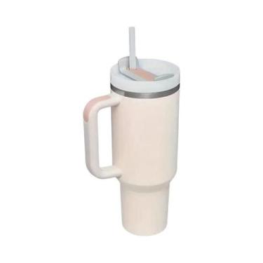 Imagem de Copo Térmico De Aço Inoxidável 30oz 40oz Com Alça, Tampa E Canudo, Gar