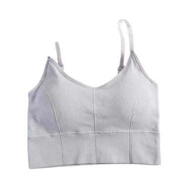 Imagem de Sutiã Esportivo Ajustável Sem Costura Para Mulheres, Top De Yoga Com A