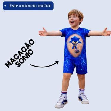 Imagem de Fantasia Infantil Menino Sonic Festas Carnaval Tamanho:PPCor:Sonic - J