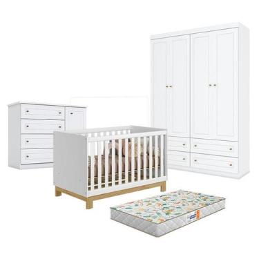 Imagem de Quarto de Bebê Americano 4 Portas com Berço Americano Mini Cama Q Enca