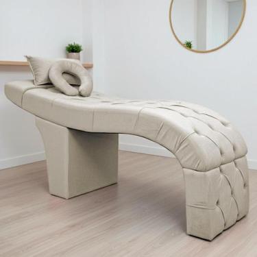 Imagem de Maca Estética Bela Para Extensão De Cílios Veludo - SOFA STORE, Bege