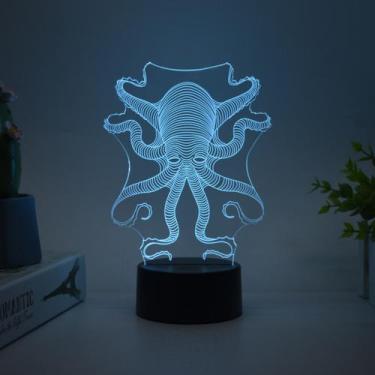 Imagem de Night Light Octopus 3D LED Creative Light Painting Anime - Taiyuanketa