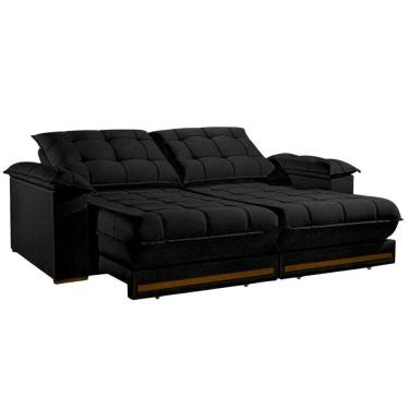 Imagem de Sofá Retrátil E Reclinável 3 Lugares 2,10m Bahamas Preto