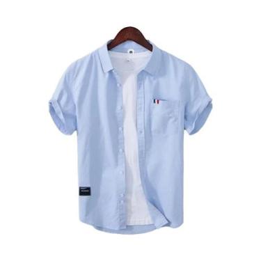 Imagem de Camisa De Negócios Masculina Slim Fit Em Algodão Puro, Respirável, Est