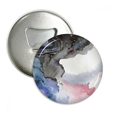 Imagem de Abridor de garrafas abstrato com ímã de geladeira e sombreamento de tinta aquarela emblema multifuncional