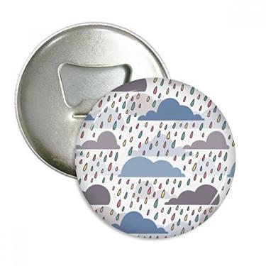 Imagem de Cloud Rain Weather Gotejamento Padrão Abridor de Garrafas Imã de Geladeira Emblema Multifuncional