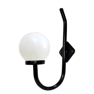 Imagem de Luminária Globo Braço Curvo de Parede Alumínio Preto 56x20cm