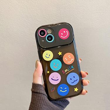 Imagem de Suporte de cordão sorridente com capa de telefone de espelho cosmético para iphone 14 13 12 11 pro max xr xs x 7 8 plus se mini capa de telefone bonito dos desenhos animados, estilo a, para iphone 8 plus