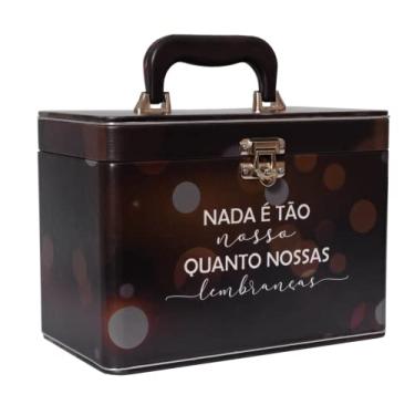 Imagem de Maleta Box 10x15 600 fotos 6 Álbuns Fotográficos LEMBRANÇAS Preto Jovem Álbum de Fotos