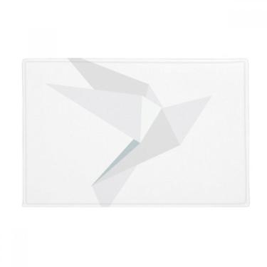 Imagem de DIYthinker Tapete de porta de banheiro com estampa abstrata de origami branco antiderrapante