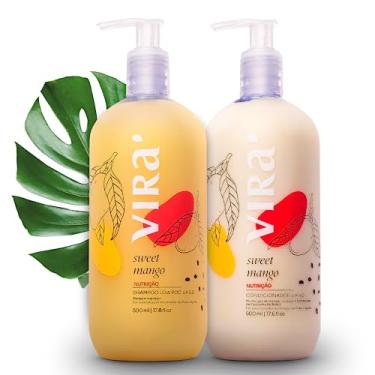 Imagem de VIRÁ - Kit Shampoo e Condicionador Sweet Mango - Cabelos Cacheados e Ondulados - Hidratação e Nutrição Profundas - Cachos Definidos - Controle de Volume - Vegano - Clean Beauty - 2x 500ml