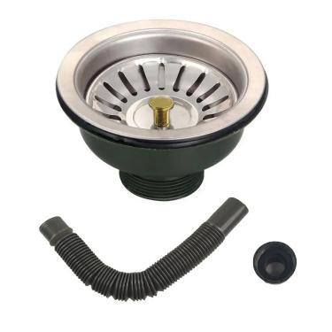 Imagem de Ralo Valvula Dreno de Pia 10x10 Sifao Filtro Tubo de Escoamento Cozinha Lavanderia Casa
