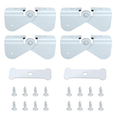 Imagem de Dobradiças com zíper de calha para extensão de calha, dobradiça de extensão de calha compatível com calha retangular ou quadrada, extensão de calha de chuva, dobradiça dobrável (pacote com 2)