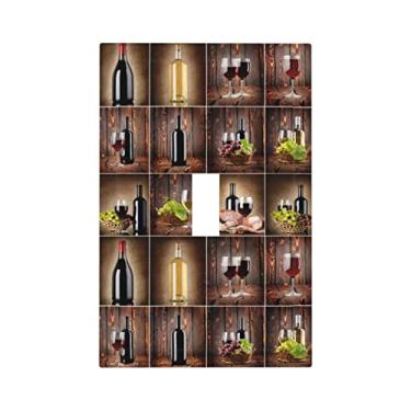 Imagem de Cozinha Uvas Vinho 1 Gang Luz Interruptor Tampa Casa de Fazenda Frutas Rústica Madeira Adega Barril Decorativo Único Interruptor Placa de Parede Café Sala de Estar Quarto Decoração Placa Elétrica