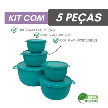 Imagem de Kit 5 Potes Plastico Redondos Bowl Livre Bpa - Casa Bella, Tifanny