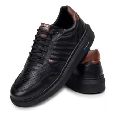 Imagem de Sapatenis Masculino 100% Couro Legitimo Tenis Casual Detalhado Cores M