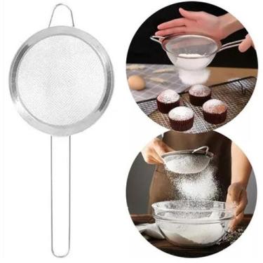 Imagem de Peneira Inox 23 Cm Coador Polvilhado Farinha Sucos Chás Cozinha - Plen