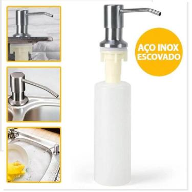 Imagem de Dispenser Embutir Detergente Inox Porta Sabonete Líquido Pia Clink 350