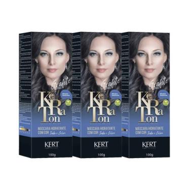 Imagem de Kit 3 Tonalizante Keraton Banho De Brilho Grafite - Kert
