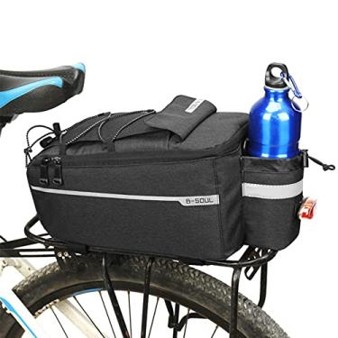 Imagem de ZTZ Bolsa para bicicletas, bolsa de carga para banco traseiro de bicicleta, bagagem de armazenamento traseira de bicicleta, bolsa isolada de 8 L, bolsa de armazenamento à prova d'água com listras